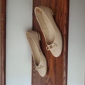 Tommy Hilfiger Cream Perforated Ballet Flats